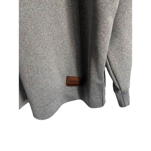 Hitachi Mens Gray Black Mock Neck Colorblock Long Sleeves Half Zip Sweater XL - Picture 8 of 10
